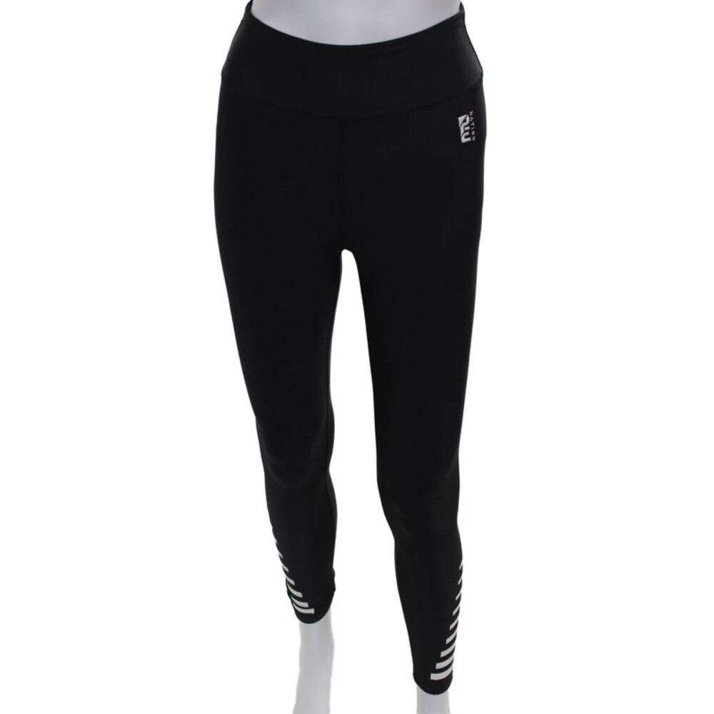 PE Nation Womens Ankle Striped Black Polyester Leggings Size XS